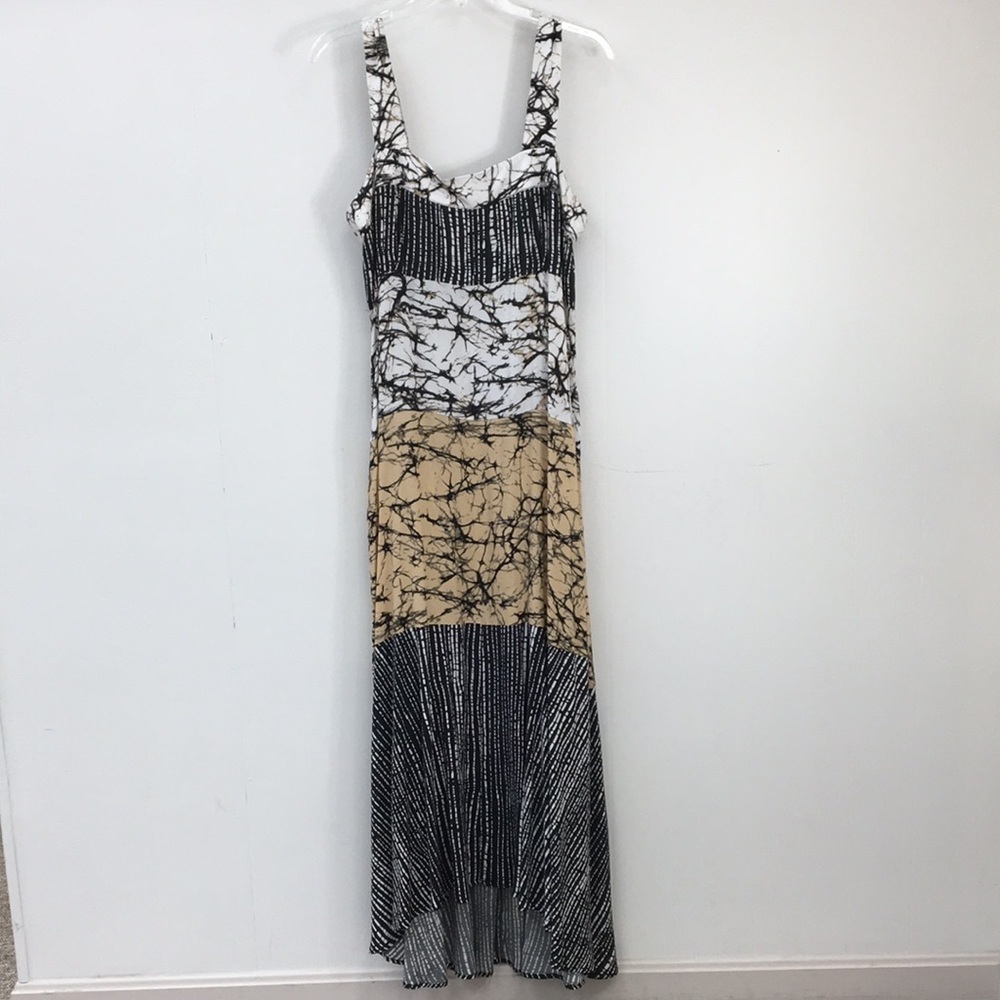 MSK Sleeveless Abstract Pattern and Color Tank Maxi Dress Size L EXCELLENT